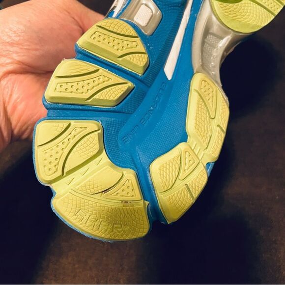 Excellent Asics GEL Nimbus 16 grey blue lime womens running shoes 7.5 Medium - Picture 11 of 13